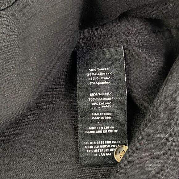 Travis Mathew Coolmax Shirt Mens Medium Black Button Up Stretch Outdoor Travel - Picture 8 of 11